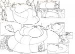 anthro armwear art-act bandai_namco belly berry big_belly blobby bridal_gauntlets butt butt_focus clothing digimon digimon_(species) female food forest fruit huge_belly hyper hyper_belly macro morbidly_obese morbidly_obese_anthro morbidly_obese_female obese obese_anthro obese_female overweight overweight_anthro overweight_female plant renamon simple_background solo tree weight_gain white_background