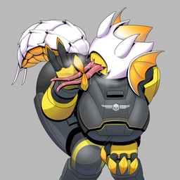 anthro armor arthropod_abdomen big_breasts big_butt breasts butt curvy_figure exoskeleton female frill_(anatomy) horn huge_breasts huge_butt huge_hips huge_thighs long_tongue shortstack solo thick_thighs tongue tongue_out voluptuous voluptuous_anthro voluptuous_female wide_hips sjg0507 helldivers democratic_bug alien arthropod hunter_(helldivers) insect terminid 1:1 hi_res
