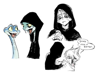 bite_mark black_clothing black_hoodie black_topwear blood blue_body blue_scales bodily_fluids clothing dialogue duo fangs feral hoodie humanoidized male male/male scales teeth text topwear yellow_eyes jjojjo110110 disney zootopia gary_de'snake pawbert_lynxley canada_lynx felid feline humanoid lynx mammal pit_viper reptile scalie snake viper 2026 digital_media_(artwork) hi_res korean_text