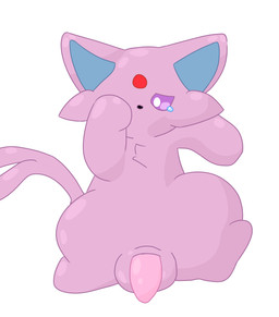 2_tails animal_genitalia anthro balls bodily_fluids crying feet flaccid front_view fur genitals male multi_tail nude penis purple_body purple_fur solo tail tears anonymous_artist nintendo pokemon eeveelution espeon generation_2_pokemon mammal pokemon_(species) absurd_res hi_res