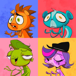 3_fingers 4_fingers belly black_nose black_tears blue_belly blue_body blue_fur blue_snout bodily_fluids brown_quills collar eyes_closed female feral fingers fur gold_(metal) gold_collar green_body green_scales hair half-closed_eyes male metal_collar narrowed_eyes orange_ears pink_hair pink_nose pompadour purple_body purple_eyelids purple_eyes purple_fur purple_hair scales tears the_hands_of_sincerity yellow_eyes daisilynn clone_high hasbro littlest_pet_shop littlest_pet_shop_(2012) russell_ferguson sunil_nevla vinnie_terrio zoe_trent banded_mongoose bird_dog canid canine canis cavalier_king_charles_spaniel domestic_dog eulipotyphlan gecko hedgehog herpestid hunting_dog lizard mammal mongoose reptile scalie spaniel toy_dog hi_res