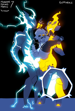 3_toes 4_fingers anal anal_penetration armor assisted_exposure assisted_sex balls bone bone_necklace clothing double_anal double_penetration electricity electrostimulation eye_roll feet fingerless_armwear fingers fire fucked_silly gangbang genital_piercing genitals glowing glowing_eyes glowing_insides group group_sex hair humanoid_genitalia humanoid_penis internal jewelry latex latex_clothing legs_up legwear long_hair male male/male necklace nipples penetration penis penis_piercing piercing prostate rough_sex sex size_difference spread_legs spreading squish standing standing_sex stirrup_legwear suspension text thick_thighs thigh_highs thigh_squish toes tongue tongue_out trio unconvincing_armor visible_skeleton wrist_grab metal_(artist) dimitri_nazthoron elemental_creature elemental_humanoid herpestid humanoid mammal mongoose monster 2026 english_text hi_res