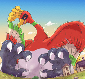 4_toes ambiguous/ambiguous ambiguous_feral ambiguous_gender ambiguous_human anisodactyl avian_feet beak belly biped bipedal_feral black_feet black_markings bodily_fluids building claws cloud cottage curling_talons curling_toes day detailed_background dirty dirty_feet evening extreme_size_difference eye_markings feathered_wings feathers feet feral fisheye_lens foot_fetish glistening glistening_body glistening_eyes glistening_feathers grass green_body green_feathers green_markings green_wings grey_body group head_crest house larger_feral long_neck macro macro_feral markings micro_on_foot multicolored_body multicolored_feathers multicolored_wings musk musky_feet open_beak open_mouth outside perspective pink_tongue plant red_body red_eyes red_feathers red_wings ring_(marking) shadow sitting sitting_on_ground size_difference sky slightly_chubby smaller_human soles sweat sweaty_feet tail tail_feathers talons toe_claws toes tongue village white_body white_claws white_feathers white_wings wings yellow_beak yellow_body yellow_crest yellow_feathers yellow_tail_feathers listrymistery mythology nintendo pokemon anon avian bird generation_2_pokemon ho-oh human legendary_pokemon mammal mythological_avian mythological_bird mythological_creature mythological_firebird pokemon_(species) digital_drawing_(artwork) digital_media_(artwork) film_grain hi_res