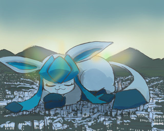 3_toes :3 ambiguous_feral ambiguous_gender blue_body blue_ears blue_fur blue_inner_ear blue_tail blue_tail_tip blush blush_lines bodily_fluids city day dipstick_tail drooling eyes_closed feet feral fur kemono leg_markings lying macro macro_feral markings mountain multicolored_tail on_front outside quadruped saliva sky sleeping socks_(marking) solo sunrise tail tail_markings toes two_tone_tail uwu neko_t_chan nintendo pokemon eeveelution generation_4_pokemon glaceon mammal pokemon_(species) 2025 5:4 colored digital_media_(artwork)