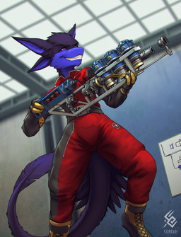 3_fingers 4_ears anthro biped black_clothing black_eyebrows black_sclera blue_body blue_inner_ear blurred_background bodysuit boots cheek_tuft clothed clothed_anthro clothed_male clothing eyebrows facial_tuft feathers fingers footwear front_view fully_clothed fully_clothed_anthro fully_clothed_male glistening glistening_eyes grin holding_object holding_ranged_weapon holding_raygun holding_weapon inside logo long_tail low-angle_view male male_anthro multi_ear multicolored_body multicolored_clothing open_mouth purple_eyes ranged_weapon raygun red_clothing sharp_teeth shoes skinsuit smile solo standing tail teeth text tight_clothing tuft two_tone_body two_tone_clothing wall_(structure) weapon zipper cereus93 microsoft prey_(2017) benze avali 2026 absurd_res artist_logo artist_name digital_media_(artwork) full-length_portrait hi_res portrait