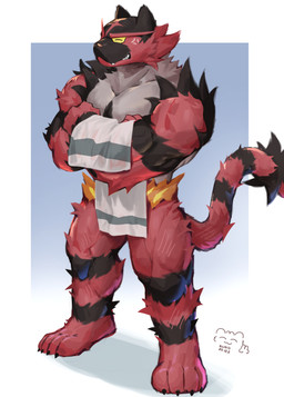 4_toes 5_fingers annoyed anthro biceps big_muscles biped black_claws black_stripes blue_background claws closed_smile convenient_censorship countershade_fur countershade_neck countershade_torso countershading cross-popping_vein crossed_arms eyes_closed feet fingers front_view fur gradient_background grey_body grey_countershading grey_fur holding_object holding_towel male markings mouth_closed multicolored_body multicolored_fur muscular muscular_anthro muscular_male nude nude_anthro orange_body orange_fur overbite plantigrade red_body red_fur simple_background smile snout solo striped_arms striped_legs striped_markings striped_tail stripes tail tail_markings teeth_showing text toe_claws toes towel vein veiny_muscles white_background white_towel yellow_sclera kuromonsart nintendo pokemon generation_7_pokemon incineroar pokemon_(species) 2025 absurd_res artist_name colored dated digital_drawing_(artwork) digital_media_(artwork) english_text full-length_portrait hi_res portrait