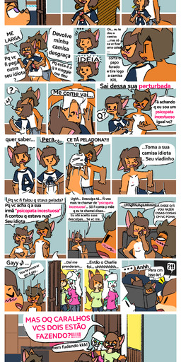 anthro clothed clothing female male simple_background text y377ow canid canine felid feline fox leopard mammal pantherine 2020 absurd_res comic digital_media_(artwork) hi_res translated url