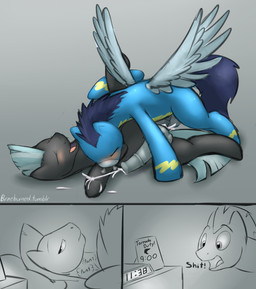 anal anal_orgasm anal_penetration animal_genitalia animal_penis blue_body blue_feathers blush bodily_fluids clock cum cum_in_ass cum_inside cum_while_penetrated cumshot duo ejaculation equine_genitalia equine_penis erection feathered_wings feathers feral feral_on_feral feral_penetrated feral_penetrating feral_penetrating_feral genital_fluids genitals hands-free male male/male male_penetrated male_penetrating male_penetrating_male open_mouth orgasm penetration penile penile_penetration penis penis_in_ass quadruped sex simple_background tail text wings braeburned friendship_is_magic hasbro my_little_pony mythology soarin_(mlp) thunderlane_(mlp) wonderbolts_(mlp) equid equine horse mammal mythological_creature mythological_equine pegasus pony comic digital_media_(artwork) hi_res