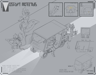 anthro beverage bottomwear cart clothed clothing container cup electronics female fur golf_cart group gun hair holding_gun holding_object holding_ranged_weapon holding_weapon ponytail ranged_weapon shotgun skunk_tail tablet_computer tablet_pen tail text topwear uniform vehicle weapon topazknight eden_(topazknight) jackie_clone mammal mephitid skunk absurd_res digital_media_(artwork) english_text hi_res monochrome sketch