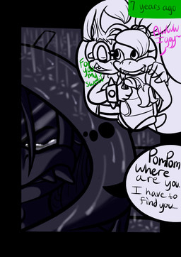 anthro bodily_fluids crying dialogue eyewear female flashback male tears text renee-moonveil mario_bros nintendo iggy_koopa koopaling pom_pom_(mario) boom_boom dragon_koopa koopa scalie 2015 english_text monochrome