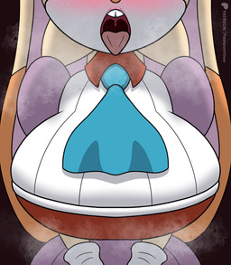 big_breasts blush blush_lines breasts buckteeth clothed clothing countershading cravat dipstick_ears dress ear_markings female fur gloves handwear lips markings multicolored_ears orange_ears pink_inner_ear pink_lips pink_tongue solo tan_body tan_fur teeth teeth_showing tongue tongue_out two_tone_ears uvula white_body white_countershading white_fur wide_hips flashpointgear sega sonic_the_hedgehog_(series) vanilla_the_rabbit lagomorph leporid mammal rabbit absurd_res alternate_version_at_paywall hi_res
