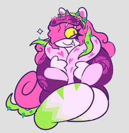 alternate_universe anthro blindfold blue_line_art closed_smile clothed clothed_anthro clothed_female clothing coat eyebrows eyelashes eyemask eyewear fangs featureless_feet feet female female_anthro fur grey_background hair hair_over_eye long_hair mask mitten_hands mouth_closed pink_eyebrows pink_eyelids pink_eyes pink_hair pink_inner_ear plant purple_clothing purple_coat purple_topwear simple_background sitting sleep_mask smile solo sparkles teeth text thorns topwear vines wavy_hair white_body white_fur yellow_sclera siko_(artist) mario_plus_rabbids_sparks_of_hope nintendo raving_rabbids rayman_(series) ubisoft bedrock_(mario_plus_rabbids) elemental_creature flora_fauna lagomorph mammal rabbid 2023 colored_line_art digital_drawing_(artwork) digital_media_(artwork) english_description english_text flat_colors