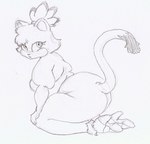 accessory anthro big_butt breasts butt clothing eyelashes fat_arms female footwear footwear_only hair_accessory hair_tie high_heels high_heels_only huge_butt kneeling looking_at_viewer mostly_nude shoes side_boob solo tail cageofmirrors_(artist) sega sonic_the_hedgehog_(series) blaze_the_cat domestic_cat felid feline felis mammal 2015 line_art traditional_media_(artwork)