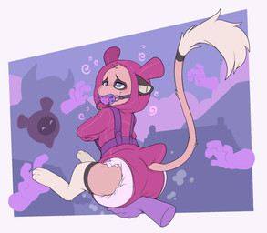 3_toes ageplay ambiguous_gender anthro anthrofied bdsm biped blush blush_lines clean_diaper clothed clothing diaper dipstick_tail disembodied_hand ear_barbell ear_piercing ears_down feet fur gag group hypnosis infantilism leg_markings markings mind_control mouthless pacifier pacifier_gag piercing pink_diaper pivoted_ears pokemorph restraints roleplay smile socks_(marking) solo_focus spiral spiral_eyes straitjacket tail tail_markings toes wearing_diaper bubblepuppers nintendo pokemon generation_1_pokemon generation_9_pokemon legendary_pokemon mammal mew_(pokemon) pecharunt pokemon_(species) 2025 digital_media_(artwork) hi_res