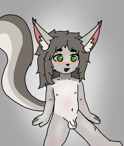 anthro balls belly big_tail blush brown_body brown_fur fluffy fluffy_ears fluffy_tail foreskin fur genitals green_eyes grey_body grey_fur hair male navel nude penis sitting small_balls small_penis solo tail white_body white_fur young young_anthro young_male rfrostp dexter_(stupidsquirrel) mammal rodent sciurid tree_squirrel hi_res