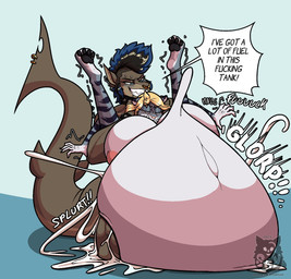 abdominal_bulge accessory anthro areola balls belly big_areola big_belly big_breasts big_penis black_hair blonde_hair blue_hair bodily_fluids breasts brown_body cock_ring collar cum cum_ballooning cum_in_vagina cum_inflation cum_inside dialogue drooling duo excessive_cum excessive_genital_fluids female fucked_silly full_nelson genital_fluids genitals gynomorph gynomorph/female hair held_up highlights_(coloring) huge_belly huge_breasts huge_penis hyper hyper_belly hyper_inflation inflation intersex intersex/female jewelry leaking_cum lifted looking_pleasured messy multicolored_body multicolored_hair muscular muscular_gynomorph muscular_intersex navel nipple_piercing nipples onomatopoeia orgasm penetration penis penis_accessory penis_jewelry piercing profanity rough_sex saliva sex shaking_legs shaking_orgasm sidecut sound_effects spiked_collar spikes spread_legs spreading stretching swelling tail text tongue two_tone_hair vaginal vaginal_penetration white_belly sevsartcave claire_(batartcave) moxy_(thepunkshark) aquatic felid fish mammal pantherine shark english_text hi_res