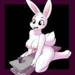 anatomically_inaccurate anatomically_inaccurate_pawpads anthro biped black_background breasts buckteeth construction_beam eyebrows female fur girder long_ears nipples nude open_mouth pawpads pink_body pink_fur pink_nipples red_eyes simple_background sitting solo straddling teeth tongue white_body white_fur kloudmutt starbound starbunny lagomorph leporid mammal rabbit 1:1 2015 digital_media_(artwork) hi_res