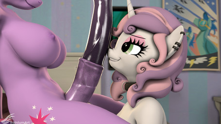 aged_up animal_genitalia animal_penis anthro bed bedroom bedroom_eyes bite biting_lip body_worship breasts collar collar_only duo ear_piercing equine_genitalia equine_penis eye_contact eyeshadow female furniture genital_worship genitals glistening glistening_genitalia glistening_penis gynomorph horn imminent_fellatio imminent_oral inside intersex intersex/female looking_at_another makeup narrowed_eyes nipples nose_wrinkle nude on_bed penile penis penis_on_face penis_worship piercing purple_breasts purple_nipples purple_penis seductive sitting sitting_on_bed wings rainium friendship_is_magic hasbro my_little_pony mythology sweetie_belle_(mlp) twilight_sparkle_(mlp) equid equine mammal mythological_creature mythological_equine unicorn winged_unicorn 16:9 3d_(artwork) digital_media_(artwork) hi_res source_filmmaker_(artwork) widescreen