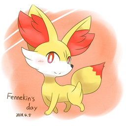 ambiguous_gender blush dipstick_tail ear_fur fur looking_at_viewer markings multicolored_tail smile solo tail tail_markings yellow_body yellow_fur tsurikichiyuyu nintendo pokemon fennekin generation_6_pokemon mammal pokemon_(species) 1:1
