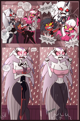 angry anthro argument asphyxiation big_breasts bodily_fluids breasts censored_breasts censored_nipples choking clothing crop_top dialogue eyelashes female fight freckled_face freckles glistening_eyelids group larger_female long_eyelashes male male/female motion_lines shirt size_difference smaller_female smaller_male soft_abs tears text thick_thighs tight_clothing topwear torn_clothing tuft violence gatojack3 hellaverse helluva_boss mythology loona_(helluva_boss) millie_(helluva_boss) moxxie_(helluva_boss) stella_(helluva_boss) verosika_mayday canid canid_demon canine demon hellhound humanoid imp mammal mythological_canine mythological_creature owl_demon succubus absurd_res censored comic english_text hi_res