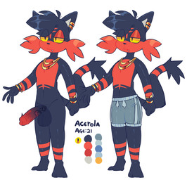anthro balls barefoot biped black_body black_fur black_nose black_tail clothing cute_fangs erection fangs feet fingers fur genitals glans humanoid_genitalia humanoid_penis male mostly_nude penis red_body red_fur red_tail simple_background solo standing tail teeth text vein veiny_penis tankunito nintendo pokemon generation_7_pokemon litten pokemon_(species) absurd_res english_text hi_res