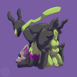 anal anal_penetration anus assimilation balls big_anus big_balls duo feral genitals knot male male/male paws penetration penis transformation transformation_through_sex lewdkitten069 nintendo pokemon entro'pi generation_5_pokemon generation_7_pokemon legendary_pokemon pokemon_(species) zorua zygarde zygarde_10_forme 1:1 absurd_res hi_res
