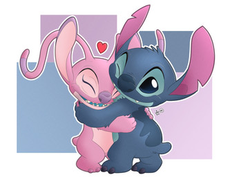 antennae_(anatomy) antennae_markings anthro back_markings blue_body blue_claws blue_eyes blue_fur blue_markings blue_nose blue_tongue canon_couple claws closed_smile cute_fangs duo ear_markings eyelashes eyes_closed face_squish fangs finger_claws fur happy head_tuft heart_(marking) hug long_antennae markings mouth_closed notched_ear one_eye_closed outline pink_body pink_fur purple_markings purple_nose simple_background small_tail smile squish standing tail teeth tongue tuft white_outline anonymous-z disney lilo_and_stitch angel_(lilo_and_stitch) stitch_(lilo_and_stitch) alien experiment_(lilo_and_stitch) 2026 absurd_res digital_drawing_(artwork) digital_media_(artwork) english_description hi_res