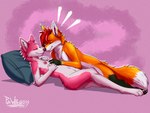 anthro breasts cuddling duo female fur male male/female nude pink_body pink_fur romantic romantic_couple pawprincess canid canine canis domestic_dog fox husky mammal nordic_sled_dog spitz true_fox 4:3 absurd_res hi_res