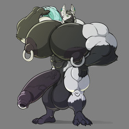 4_toes anthro balls big_balls big_muscles big_pecs big_penis biped black_penis feet foreskin genital_piercing genitals half-erect huge_balls huge_muscles huge_pecs huge_penis humanoid_genitalia humanoid_penis hyper hyper_balls hyper_genitalia hyper_muscles hyper_pecs hyper_penis looking_at_viewer male muscular muscular_anthro muscular_male nipple_piercing nipples nude pecs penis penis_piercing piercing prince_albert_piercing solo standing toes vein veiny_penis siriusdog bat mammal 1:1 hi_res