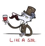 alcohol anthro beverage clothed clothing container cup drinking_glass eyewear facial_hair gentleman glass glass_container glass_cup hat headgear headwear holding_glass holding_object male monocle mustache necktie simple_background solo suit text top_hat white_background wine wine_glass stereoplair american_opossum mammal marsupial virginia_opossum english_text low_res