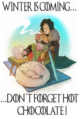 5_fingers ambiguous_feral ambiguous_gender beverage black_bottomwear black_clothing black_eyebrows black_hair black_pants black_shirt black_topwear blowing blue_cloak blue_clothing blue_footwear blue_socks bottomwear candy carpet chair chocolate cloak clothed clothed_human clothed_male clothing container cup dessert duo eyebrows feral fingernails fingers fluffy fluffy_tail food footwear fully_clothed fully_clothed_human fully_clothed_male fur fur_trim_(clothing) furniture green_blanket grey_nose hair holding_container holding_cup holding_mug holding_object hot_chocolate hot_water_bottle legwear light male male_human melee_weapon mug nails on_chair open_mouth open_smile pants pattern_clothing pattern_footwear pattern_legwear pattern_socks pillow shirt short_hair sitting sitting_on_chair sleeping smile socks steam stool striped_clothing striped_footwear striped_socks stripes sword tail tan_body tan_fingernails tan_nails tan_skin text topwear under_blanket wavy_hair weapon white_body white_fur white_slippers white_tail winter_is_coming fabio_pochet game_of_thrones ghost_(game_of_thrones) jon_snow canid canine dire_wolf human mammal prehistoric_species 2013 absurd_res colored digital_drawing_(artwork) digital_media_(artwork) english_description english_text hi_res lighting shaded male_(lore)