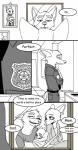 2016 anthro asestrada157 canid canine clothed clothing comic disney fox fur hi_res male mammal mrs._wilde nick_wilde red_fox true_fox uniform zootopia
