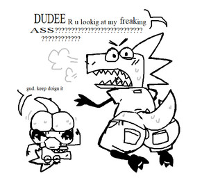 angry anthro big_butt bottomwear bottomwear_down breath butt clothed clothing forked_tongue fully_clothed headstand kneeling legs_above_head male open_mouth pants pants_down partially_clothed simple_background solo tail teeth text tongue upside_down pawplants rodriguez_(pawplants) lizard reptile scalie 2026 english_text monochrome sketch