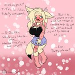 animal_genitalia animal_penis anthro big_breasts bimbo_anthro blonde_hair blue_eyes blush bodily_fluids bottomwear breasts canine_genitalia canine_penis clothed clothing colored_claws colored_nails cropped_hoodie dialogue ditzy erection erection_under_skirt fangs fur genital_fluids genitals gynomorph hair heavy_blush hoodie intersex nails nervous nervous_smile penis penis_under_skirt pink_clothing pink_hoodie pink_topwear precum profanity short_stack simple_background skirt solo spiral_eyes talking_to_viewer teeth text thick_thighs topwear twitter_hoodie valspeak yellow_body yellow_fur sheep_magik meme_clothing dollena_lockheart canid canine fennec_fox fox mammal true_fox 1:1 digital_media_(artwork) english_text hi_res meme herm_(lore)