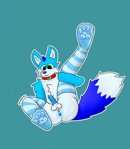 :3 animal_genitalia animal_penis anthro anus balls bell bell_collar big_butt big_tail blue_anus blue_body blue_clothing blue_fur blue_hair blue_legwear blue_nose blue_penis blue_stockings blue_tail butt canine_genitalia canine_penis clothing collar feet femboy fluffy fluffy_ears fluffy_feet fluffy_tail foot_fetish footwear fur genitals glare green_eyes hair hindpaw legwear lips male nipple_outline nude outline pawpads paws penis red_collar solo stockings tail thick_lips white_body white_fur bayeeenny fan_character fe_(bayeeenny) canid canine canis mammal wolf full-length_portrait hi_res portrait