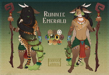 3_eyes accessory animal_skin anklet anthro bangs bone bottomwear bracelet braided_hair brown_body cloak clothing druid ear_piercing eyelashes feather_in_hair feathers gem gradient_hair hair hair_accessory jewelry loincloth long_hair loose_feather magic_user male multi_eye navel navel_piercing necklace nipple_piercing nipples piercing plantigrade short_legs slim slim_anthro slim_male solo staff thick_thighs tribal tribal_spellcaster yellow_eyes harmaagriffin mythology nintendo tears_of_the_kingdom the_legend_of_zelda fan_character mythological_creature zonai hi_res model_sheet