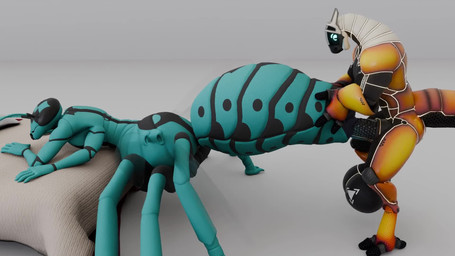 4_arms antennae_(anatomy) anthro arthropod_abdomen arthropod_abdomen_genitalia balls big_balls big_penis bouncing_balls compound_eyes duo erection from_behind_position genitals huge_balls huge_penis hyper hyper_genitalia hyper_penis insect_wings intersex intersex/male machine male mandibles multi_arm multi_limb nude penetration penis sex simple_background tail wings waspwarrior furvoc_(modeler) xenomaker_(modeler) darkke_(darkkedusk) riocynn_ra'ak android arthropod german_yellowjacket hymenopteran insect robot scalie synth_(vader-san) taur vespid wasp yellowjacket_(wasp) animated digital_media_(artwork) hi_res loop no_sound short_playtime webm