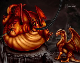 belly bound cave chain chained dragon_tail duo female female/female feral horn hose hose_in_mouth hose_inflation inflatable inflated_belly inflation membrane_(anatomy) membranous_wings orange_body orange_scales red_body red_scales rock scales tail wings yellow_body lilo_pino european_mythology mythology wings_of_fire burn_(wof) scarlet_(wof) dragon mythological_creature mythological_scalie scalie western_dragon 2d_animation animated high_framerate motion_tweening no_sound short_playtime video