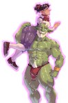 abs asian_clothing clothing duo east_asian_clothing fangs fundoshi green_body green_skin japanese_clothing male muscular muscular_humanoid muscular_male nipples pecs pointy_ears teeth underwear daspurplesong third-party_edit elf humanoid orc hi_res