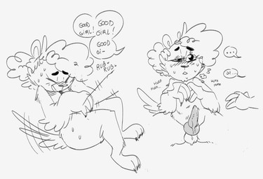 animal_genitalia animal_penis anthro balls blush bodily_fluids breath canine_genitalia canine_penis dialogue digitigrade duo erection gender_confusion genitals good_girl knot male male/male orientation_play panting penis petting sweat tail tail_motion tailwag text thick_thighs mhdrawin mythology anon wally_(mhdrawin) canid canine human mammal mythological_canine mythological_creature werecanid werecanine werecreature werewolf monochrome