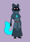 anthro blue_tail hood hooded_face magic_user male solo tail metal_(artist) metal_(character) felid feline mammal hi_res