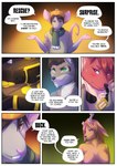 anthro blush breasts buck_(corablue) canid canine clothed clothing collar comic corablue deer dialogue english_text female fox group hair hi_res jack_(corablue) male mammal mischief_(corablue) mouse murid murine nude profanity rodent text