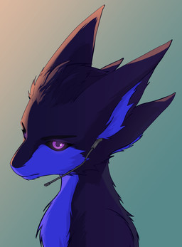 4_ears anthro back_tuft black_sclera blue_body blue_countershading blue_inner_ear cheek_tuft chest_tuft countershade_face countershade_torso countershading ears_back eyebrows facial_tuft feather_hair feathers glistening glistening_eyes head_tilt headset_microphone kemono light looking_at_viewer male mouth_closed multi_ear multicolored_body pivoted_ears pseudo_hair purple_eyes side_view simple_background snout solo standing teal_background tuft two_tone_body unsigned yukibanch benze avali 2026 absurd_res bust_portrait cel_shading digital_media_(artwork) hi_res icon portrait shaded simple_shading three-quarter_portrait