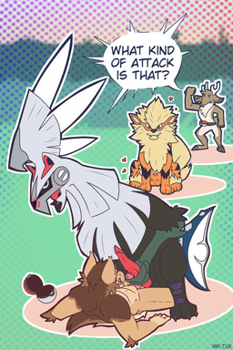angry animal_genitalia animal_penis anthro anthro_on_feral balls bestiality canine_genitalia canine_penis comparing dominant dominant_male duo erection feral frottage genitals interspecies knot knotted_penis long_penis looking_at_another male male/male penile penis penis_grab penis_tentacles penis_tip penises_touching pokeball pokemon_battle pokephilia seductive sex sheath size_difference spectators tentacles text mr.tuxdeer nintendo pokemon pokemon_trainer rango015 arcanine canid canine canis deer generation_1_pokemon generation_7_pokemon legendary_pokemon mammal mexican_wolf pokemon_(species) silvally wolf 2:3 absurd_res english_text hi_res