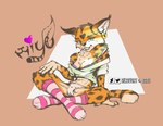 anthro clothing ear_piercing ear_ring female footwear looking_at_viewer midriff panties piercing ring_piercing simple_background socks solo underwear gerovort nintendo star_fox miyu_(star_fox) felid feline lynx mammal signature