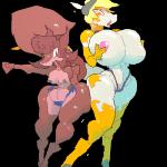 1:1 alpha_channel anthro big_breasts bikini bikini_bottom bovid bovine breasts clothing cuoqet curvy_figure duo female g-string genitals horn huge_breasts hybrid hyper hyper_breasts looking_at_viewer mammal nipples open_mouth pussy rodent sciurid simple_background standing swimwear thick_thighs transparent_background tree_squirrel underwear voluptuous wide_hips