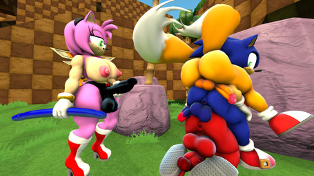 anthro anus balls big_butt bisexual breasts butt butt_stack dildo double_dildo female genitals group male male/female male/male nipples penis public sex_toy stack strapon surprised vein veiny_penis darksorm kabalmystic_(modeler) sega sonic_the_hedgehog_(series) amy_rose knuckles_the_echidna miles_prower sonic_the_hedgehog canid canine echidna eulipotyphlan fox hedgehog mammal monotreme 16:9 2020 3d_(artwork) digital_media_(artwork) hi_res source_filmmaker_(artwork) widescreen