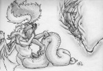 anthro apode draconcopode duo female female_pred forceswerwolf genitals graphite_(artwork) greyscale hindpaw hybrid internal lamia legless male male/female male_prey mixed_media monochrome oral_vore paws pen_(artwork) pencil_(artwork) pussy reptile scalie serpentine skunkhase skunny snake soft_vore split_form swallowing tail tanaga traditional_media_(artwork) vore willing_prey