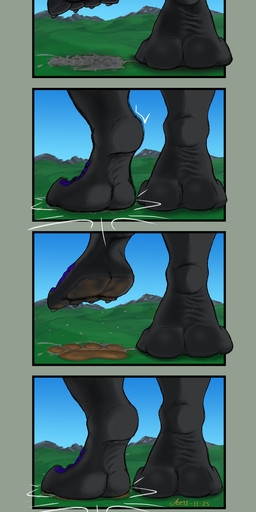 4_toes anthro barefoot black_body black_scales building building_destruction city city_crushing city_destruction claws crush damage destruction destruction_of_property digitigrade digitigrade_paws dirty dirty_feet feet foot_crush foot_fetish foot_focus footprint giga hindpaw landscape_dwarfing macro male mostly_offscreen_character pawpads pawprint paws scales simple_background soles solo stepped_on stomping text toe_claws toes azuragon mythology shadowcloud dragon mythological_creature mythological_scalie scalie 2025 absurd_res comic digital_media_(artwork) hi_res shaded