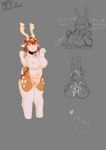 anthro antlers big_breasts bodily_fluids breast_play breasts brown_body brown_fur brown_hair cum cum_on_breasts cum_on_face cum_on_head duo eyes_closed female fur genital_fluids hair horn male male/female messy sex short_stack slightly_chubby solo_focus text titfuck laffulaffubread deer mammal hi_res sketch_page